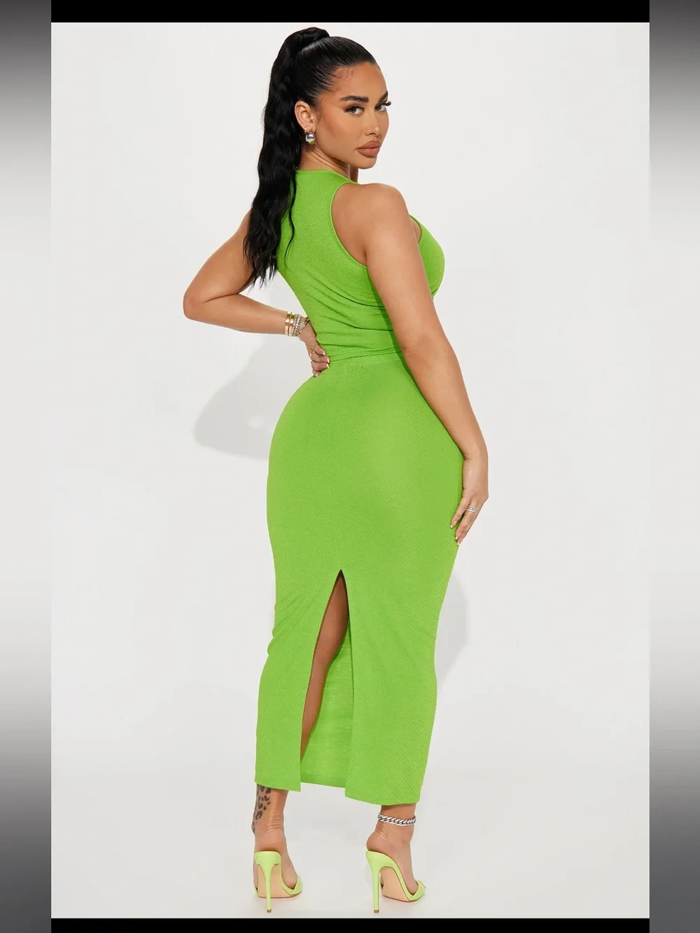 Fashion Nova Neon Green Matching Set